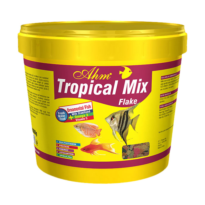 696-33321_8e953d854cfac3df8b43943bd813a607 Ahm Tropical Mix Flake 2kg Kova - Görsel 1