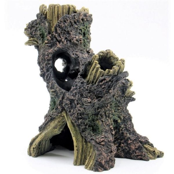 Delikli Dikey Ağaç Kütük Dekor 14.3x9.7x15 cm